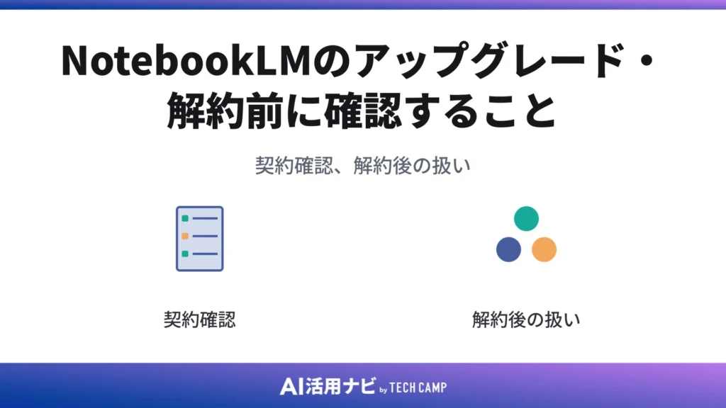 NotebookLMのアップグレード・解約前に確認すること