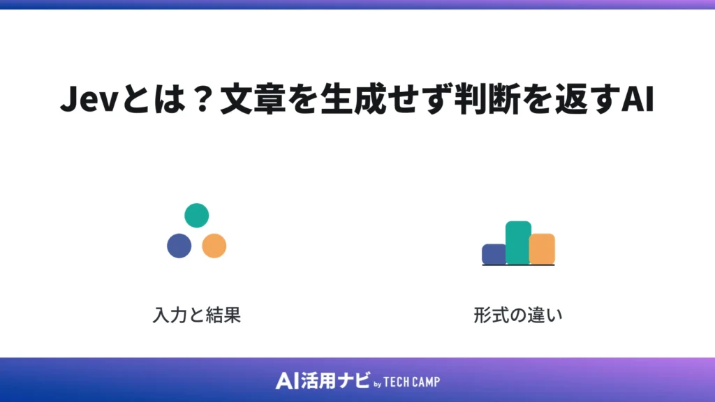 Jevとは?文章を生成せず判断を返すAI