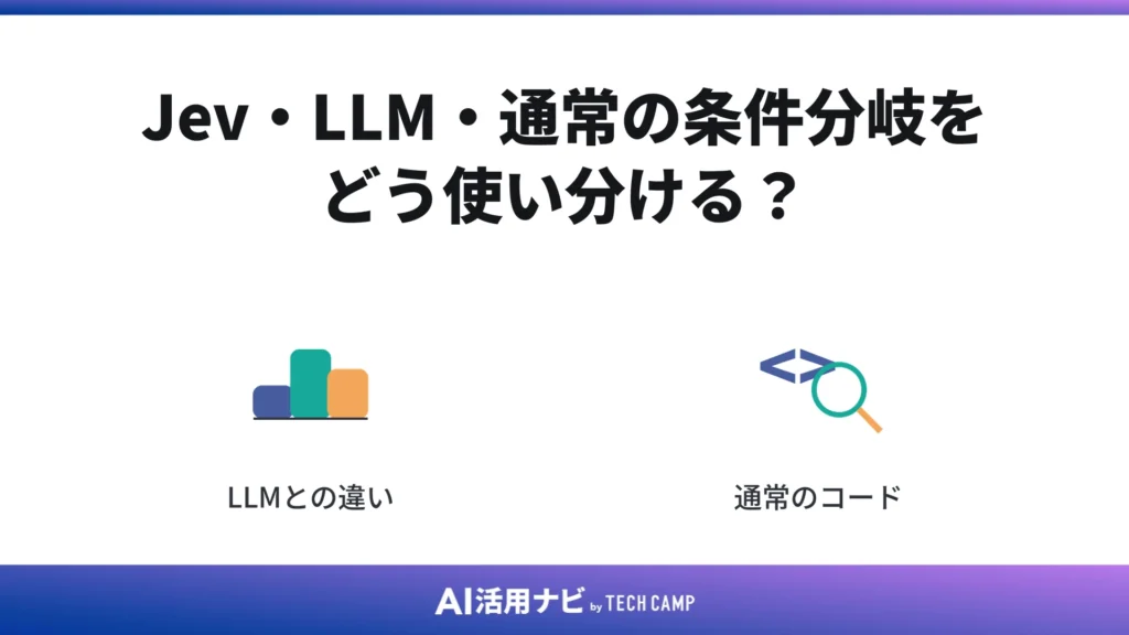 Jev・LLM・通常の条件分岐をどう使い分ける?