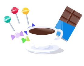 アメ、コーヒー、チョコのアイコン