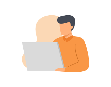 お問い合わせをしている様子のイラスト