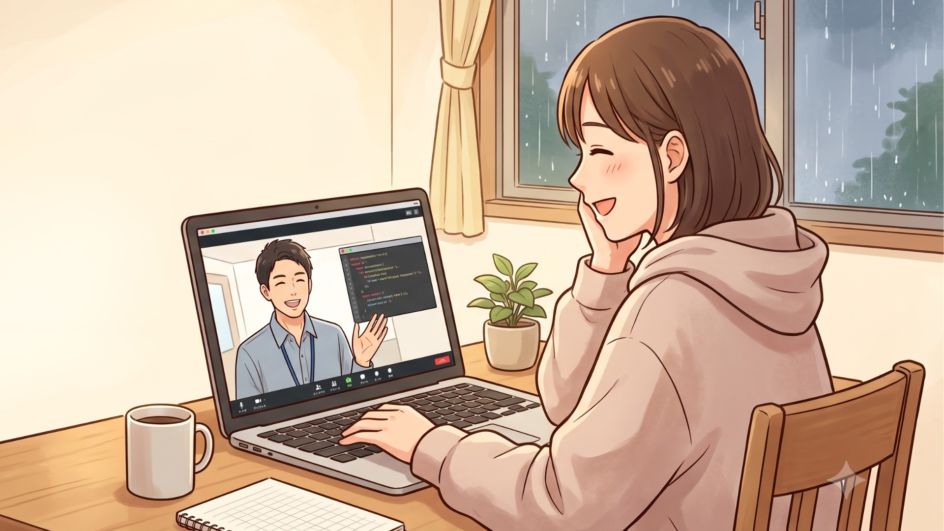 在宅訓練をイメージしたイラスト