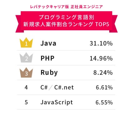 プログラミング言語別求人数ランキングtop5が発表 1位は Java テックキャンプ ブログ